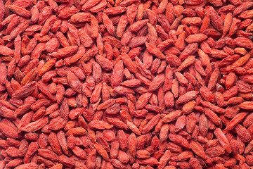 Dried goji berries (Chinese wolfberry) is an excellent tonic. Food background.