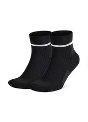 Black color socks isolated on white background. One pair of socks. Set of black socks for sports on foot as mock up for advertising, branding, design mockup, isolated, clipping path.