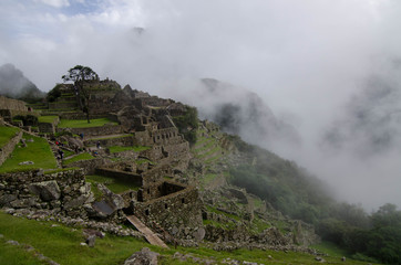 Machu Picchu, located halfway between the Andes and the Amazon rainforest, was colonized by mountain populations, a UNESCO World Heritage Site. One of the seven wonders of the world