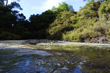 River in a geothermal area