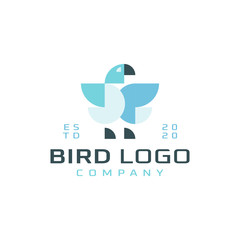 Modern Logo Design Template of Animal Flying Bird or Geometric Shape of Circle Colorful Creative Vector Art