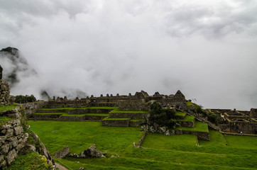 Fototapeta na wymiar Peru Inca path wall to protect the fortress of Miciu picciu