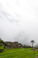 Peru Inca path wall to protect the fortress of Miciu picciu