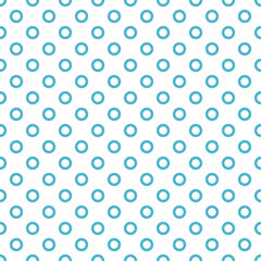 Blue geometrical circle dots or ring seamless pattern. Stock vector illustration