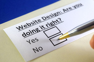 Obraz premium One person is answering question about website design.