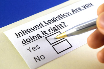 Obraz premium One person is answering question about inbound logistics.