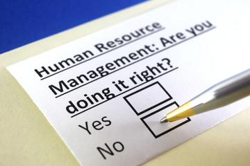 One person is answering question about human resource management.