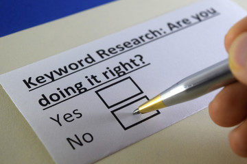 One person is answering question about keyword research.