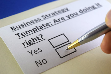 One person is answering question about business strategy template.