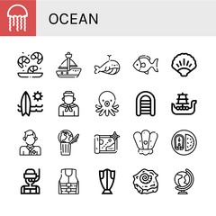 Fototapeta premium ocean icon set