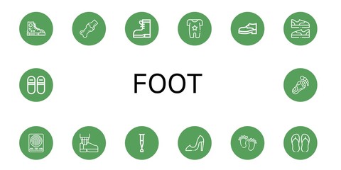 foot simple icons set