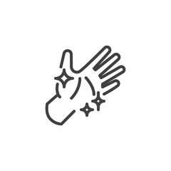 Clean hands line icon. linear style sign for mobile concept and web design. Wash your hands outline vector icon. Symbol, logo illustration. Vector graphics