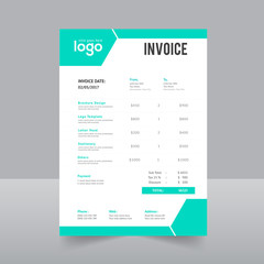 Professional invoice template design in minimal style.