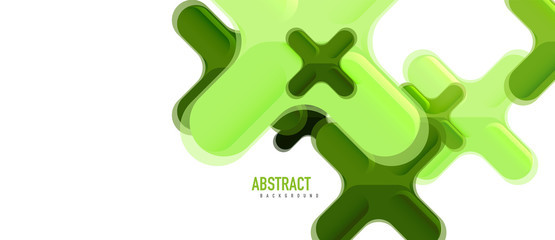 Glossy multicolored plastic style cross composition, x shape design, techno geometric modern abstract background. Trendy abstract layout template