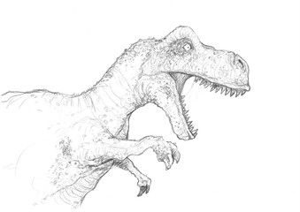 T rex dinosaur roaring illustration