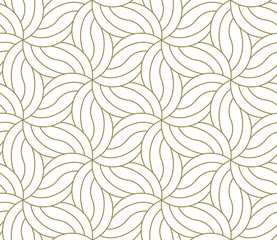 Motif floral sans couture avec texture de ligne de fleur géométrique abstraite, or sur fond blanc. Papier peint simple moderne léger, toile de fond de carreaux lumineux, élément graphique décoratif
