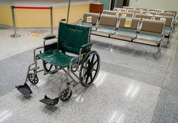 Wheel chair for MRI patient at x-ray  department in hospital, Medical concept