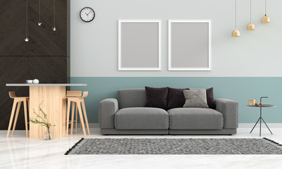 living room with coffee corner, 3D rendering