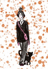 Girl with headphones illustration