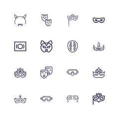 Editable 16 masquerade icons for web and mobile