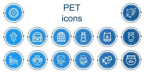 Editable 14 pet icons for web and mobile