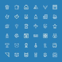 Editable 36 domestic icons for web and mobile