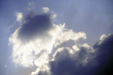 Dark sky with clouds background and texture.