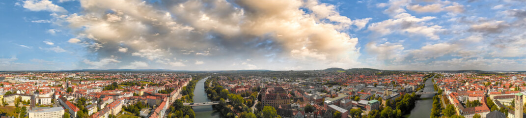 Fototapeta premium Bamberg, Germany. Amazing aerial view on a sunny day