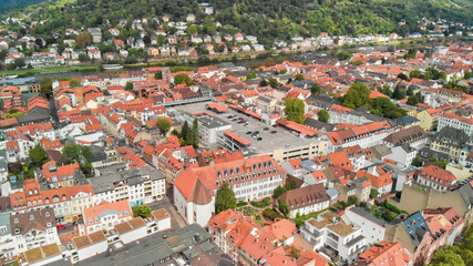 Fototapeta na wymiar Aerial view of Heidelberg cityscape on a sunny day, Germany