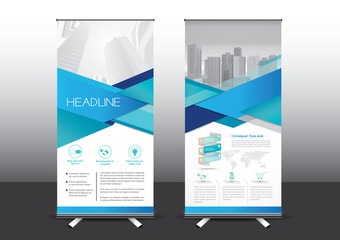 RollUp template vector illustration, Designed for style applied to the expo. Publicity banners, business model vertical.
