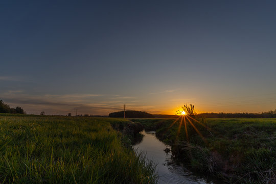 Sonnenuntergang an der Glonn