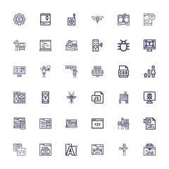 Editable 36 program icons for web and mobile