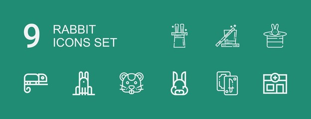 Editable 9 rabbit icons for web and mobile