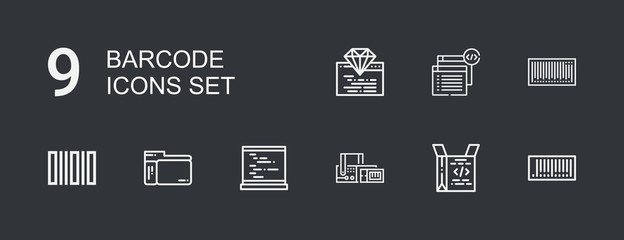 Editable 9 barcode icons for web and mobile