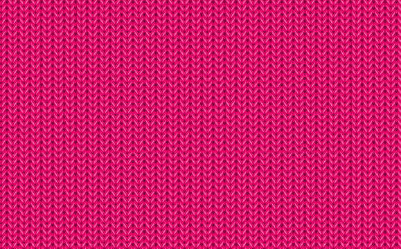 Seamless Knitted Fabric. Knitted Pattern. Realistic Knitting Pattern. Endless Pink Knit Texture For Winter Design Background, Wallpaper, Wrapping Paper, Surface, Digital Paper. Vector Illustration