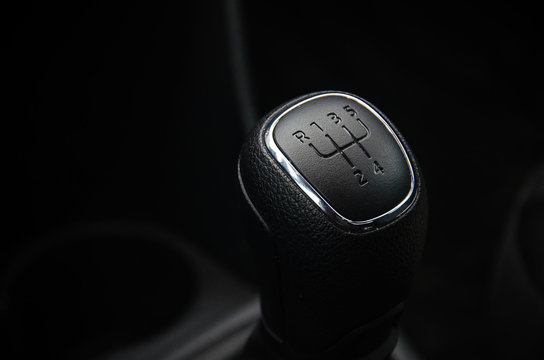 Gear shift handle in a modern car