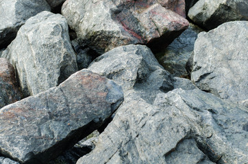 Granite. The structure of the stone. Rock.
