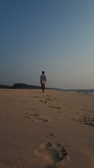 walking on the beach
