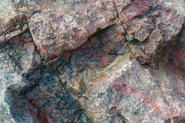 Granite. The structure of the stone. Rock.