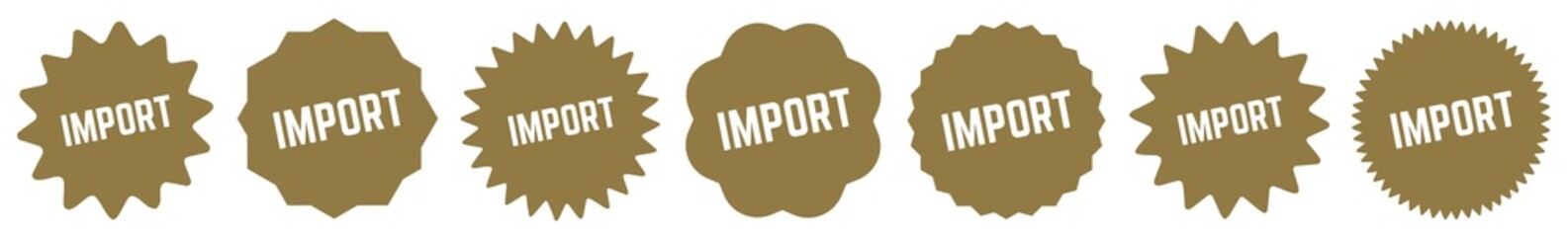 Import Tag Gold | Icon | Sticker | Label | Variations