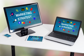 Marketing strategy concept on different devices