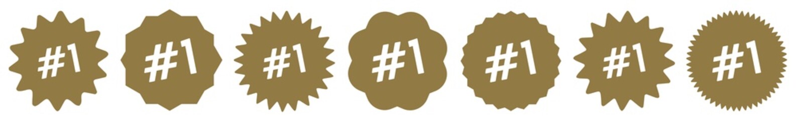 Number 1 Tag Gold | No 1 Icon | Sticker | Label | Variations
