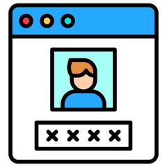 User profile or window interface vector icon