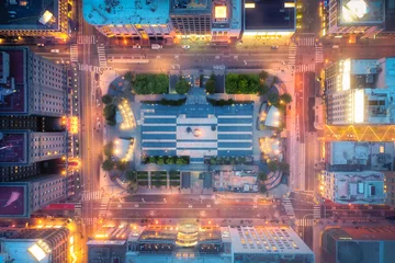 Poster Aerial View of Empty San Francisco Union Square during Shelter in Place Quarantine © heyengel