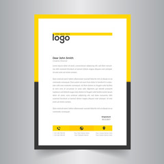 Yellow & Black Color letter head templates for your project design.