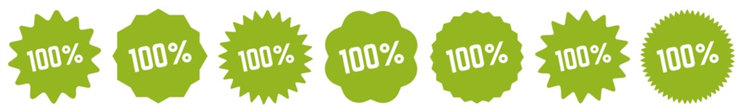 100 % Tag Green | 100 Percent Icon | Sticker | Label | Variations