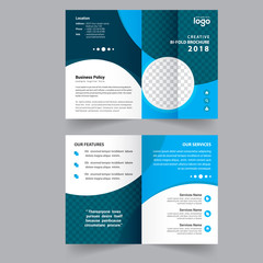 Bi-fold Brochure Template Design.Corporate & Business Concept.