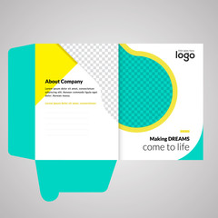 Bi fold Presentation Folder Vector Design Template.