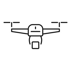 Drone relocation icon. Outline drone relocation vector icon for web design isolated on white background