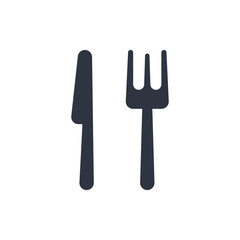 food icon. fork and knife icon in simple flat style